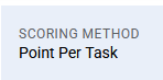 Scoring method: Point Per Task
